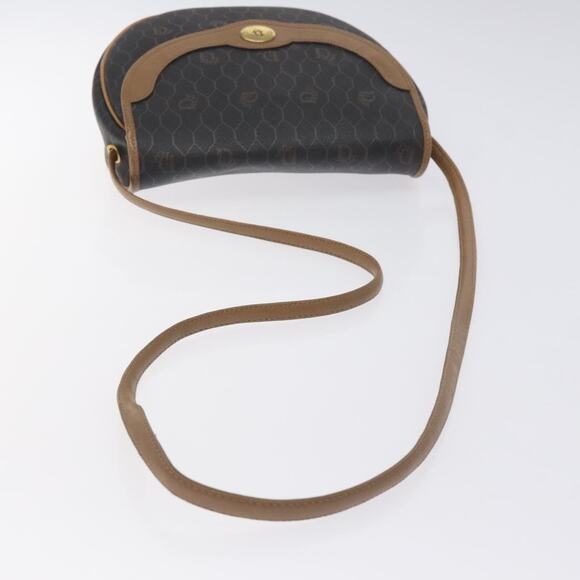 DIOR Honeycomb Canvas Shoulder Bag Pvc Leather Black Gold - Picture 7 of 12